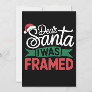 Invitación Querido Santa Fui Enmarcado Navidad Travieso Xmas