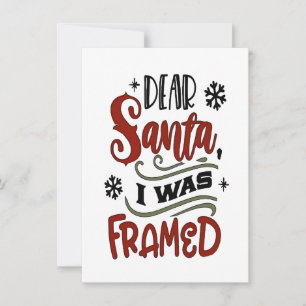 Invitación Querido Santa, fui incriminado Navidad