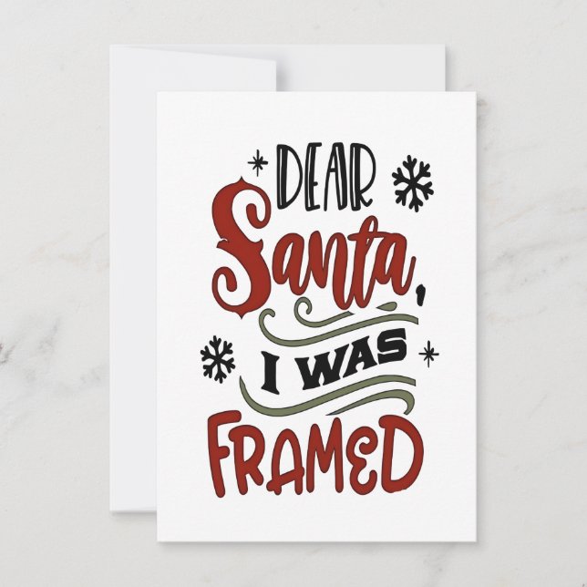 Invitación Querido Santa, fui incriminado Navidad  (Anverso)