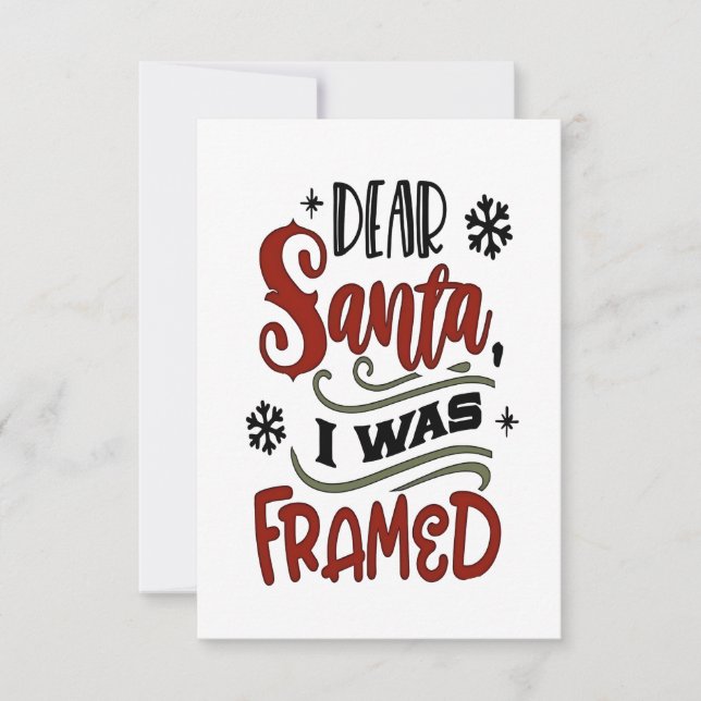 Invitación Querido Santa, fui incriminado Navidad  (Anverso)