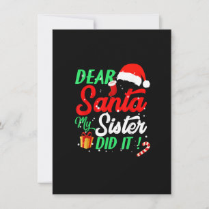 Invitación Querido Santa mi hermana hizo Navidades divertidos