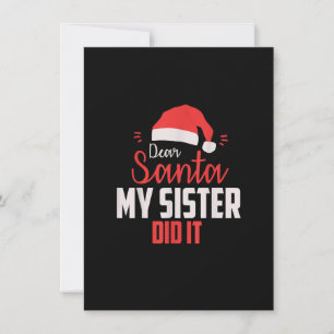 Invitación Querido Santa, mi hermana lo hizo - Navidades Merr