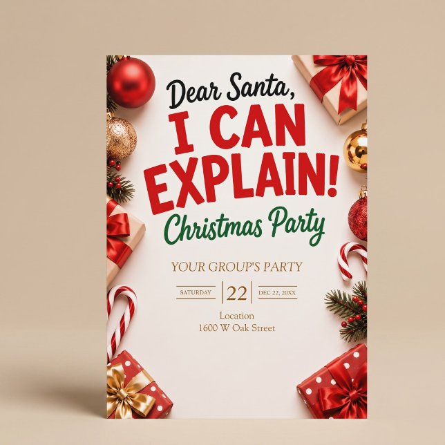 Invitación Querido Santa Puedo Explicar Fiesta de Navidad (Subido por el creador)