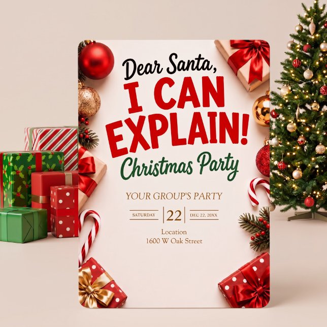 Invitación Querido Santa Puedo Explicar Fiesta de Navidad (Subido por el creador)