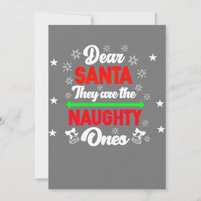 Invitación Querido Santa Son Traviesos Divertida Navidad Fami (Anverso)
