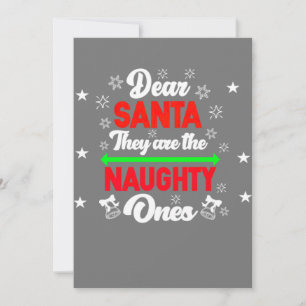 Invitación Querido Santa Son Traviesos Divertida Navidad Fami