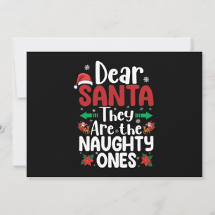 Invitación Querido Santa Son Unos Traviesos Navidad Coinciden