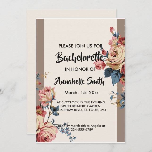 Invitación querido soltero (Anverso / Reverso)