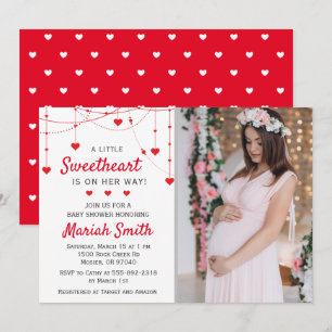 Invitación Querido Valentín Chica Febrero Baby Shower