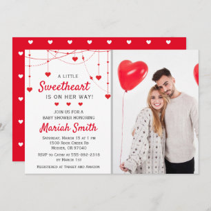 Invitación Querido Valentín Chica Febrero Baby Shower