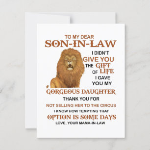 Invitación Querido yerno te di mi hija hermosa