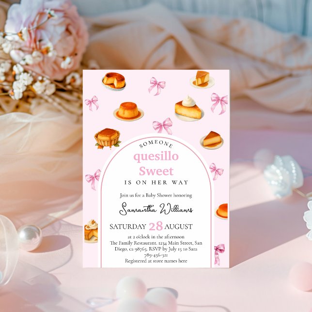 Invitación quesillo Pink Bow Baby Shower (Subido por el creador)