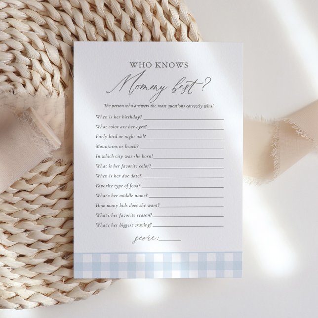 Invitación Quién conoce a mamá mejor juego de Baby Shower de  (Subido por el creador)