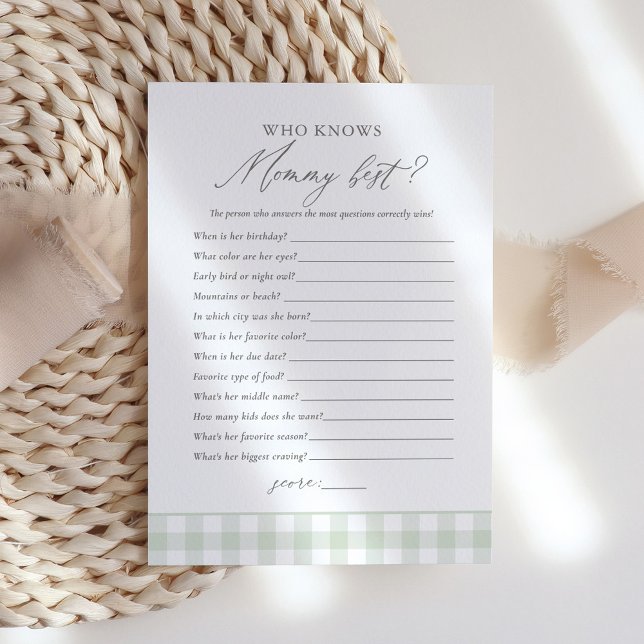 Invitación Quién conoce a mamá mejor juego de Baby Shower de  (Subido por el creador)