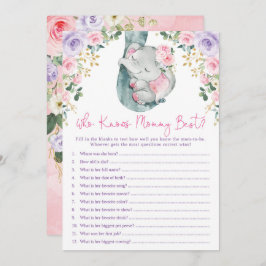 Invitación Quién conoce a mamá mejor juego de Baby Shower par