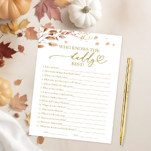 Invitación Quién conoce el juego de Baby Shower de papi mejor