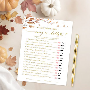 Invitación Quién dijo el juego de Baby Shower