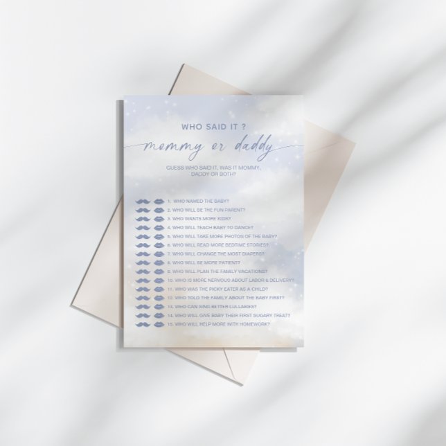 Invitación Quién dijo que el juego de Baby Shower Cloud 9 (Subido por el creador)