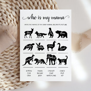Invitación ¿Quién es mi madre Game Baby Shower fiesta Card?
