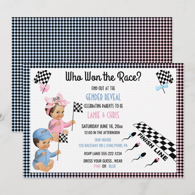 Invitación ¿Quién ganó el esperma gracioso del género racial? (Anverso / Reverso)