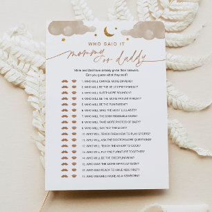 Invitación Quién lo dijo mamá o papá juego de bebé Estrella d