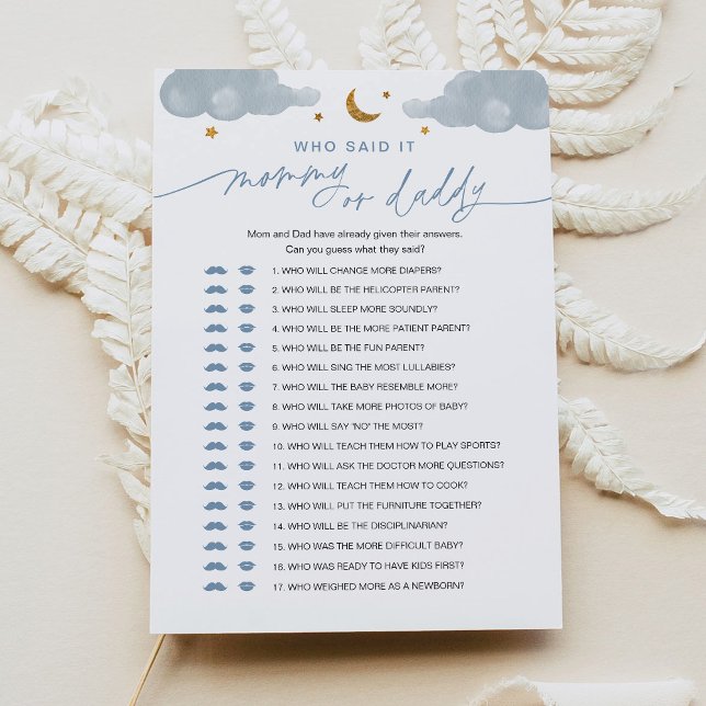 Invitación Quién lo dijo mamá o papá juego de bebé Estrella d (Subido por el creador)