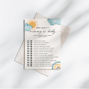 Invitación Quién lo dijo mamá   Papi Baby Shower Game