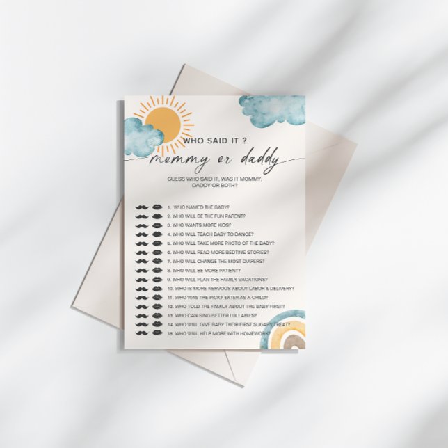 Invitación Quién lo dijo mamá | Papi Baby Shower Game (Subido por el creador)