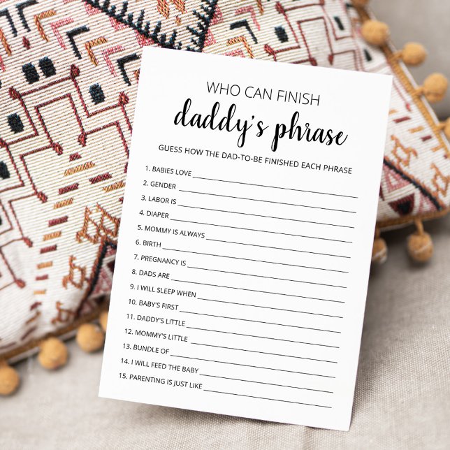Invitación ¿Quién puede terminar la frase de papá de la tarje (Subido por el creador)
