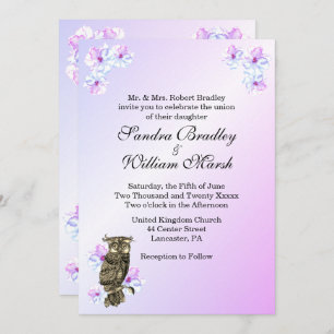 Invitación Quien se casa con un Boda de Lechuza Morada