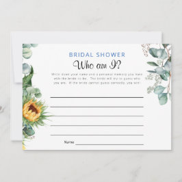 Invitación ¿Quién soy? Juego de ducha de novia