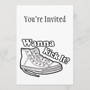 Invitación Quiera golpearlo con el pie las zapatillas de