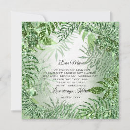 Invitación ¿Quiere la dama de honor Purpurina tropical Mint G