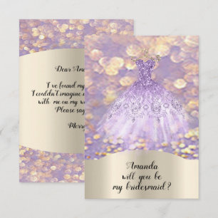 Invitación ¿Quieres Noviaria Purpurina Princesa Vestir Púrpur