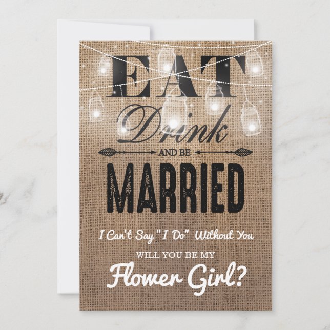 Invitación ¿Quieres ser mi dama de flores? | Rustico dama de  (Anverso)