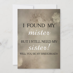 Invitación ¿Quieres ser mi dama de honor?