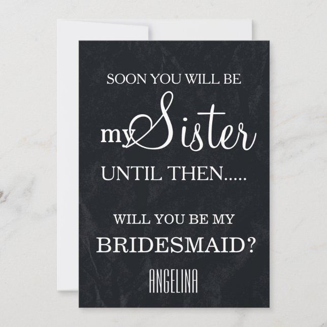 Invitación ¿Quieres ser mi dama de honor? (Anverso)