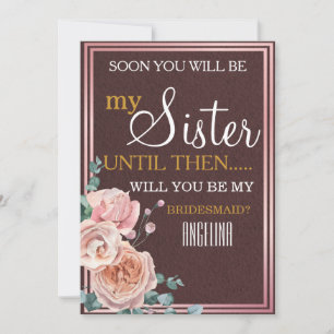 Invitación ¿Quieres ser mi dama de honor?