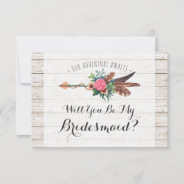 Invitación ¿Quieres ser mi dama de honor? Boda Rústica Bohemi