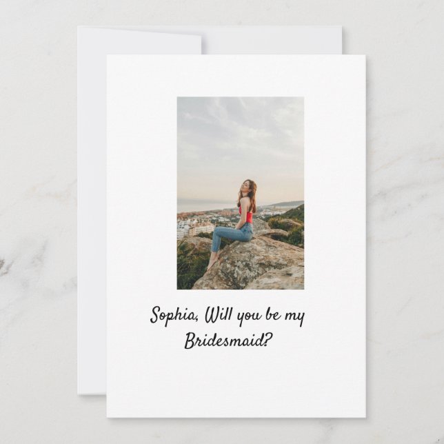 Invitación ¿Quieres ser mi dama de honor foto elegante modern (Anverso)