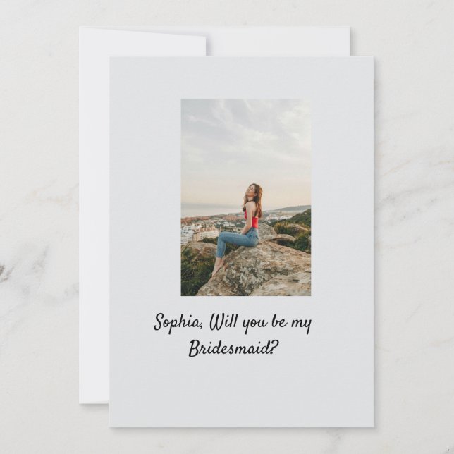 Invitación ¿Quieres ser mi dama de honor foto elegante modern (Anverso)