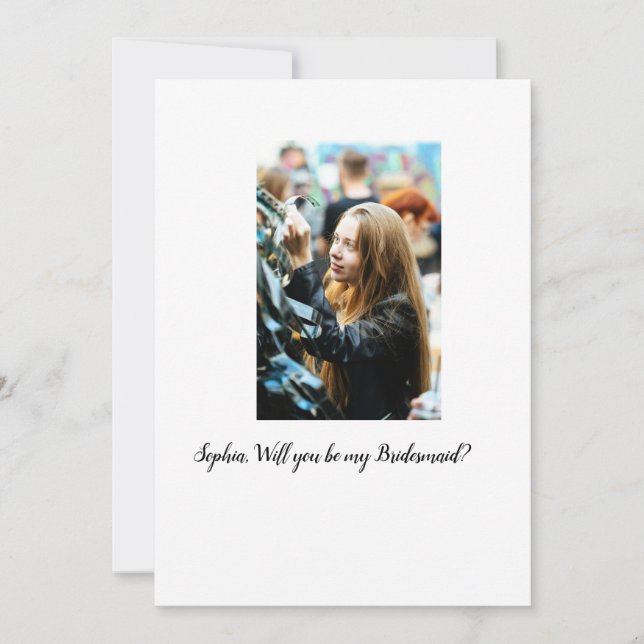 Invitación ¿Quieres ser mi dama de honor foto elegante modern (Anverso)