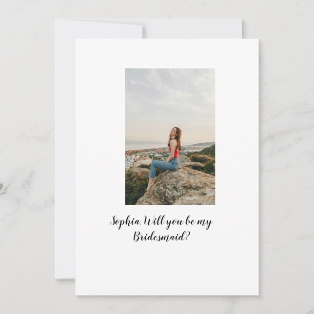 Invitación ¿Quieres ser mi dama de honor foto elegante modern (Anverso)