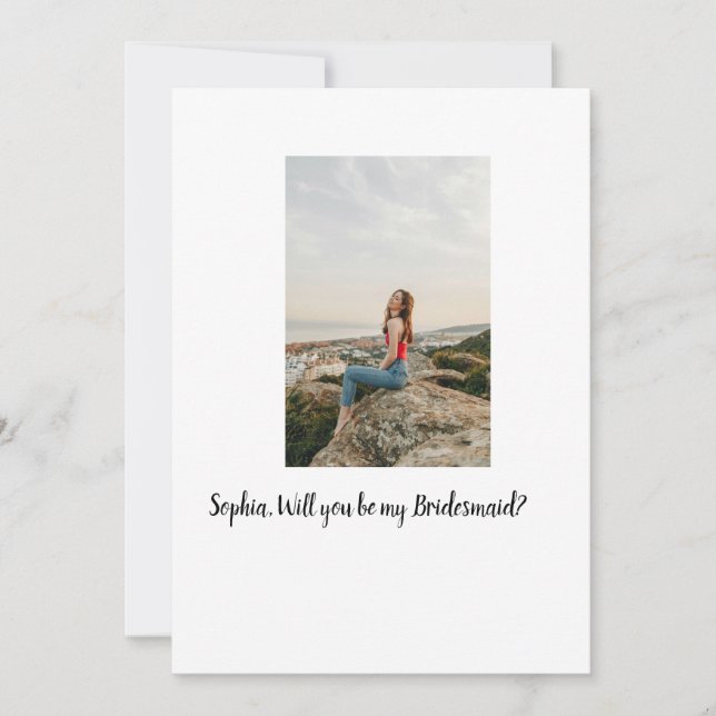 Invitación ¿Quieres ser mi dama de honor foto elegante modern (Anverso)