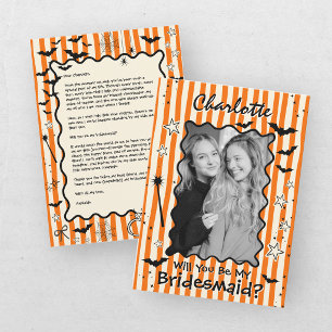 Invitación ¿Quieres Ser Mi Dama de Honor Foto Halloween
