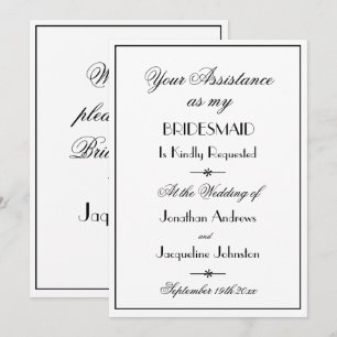 Invitación ¿Quieres ser mi dama de honor? Propuesta simple