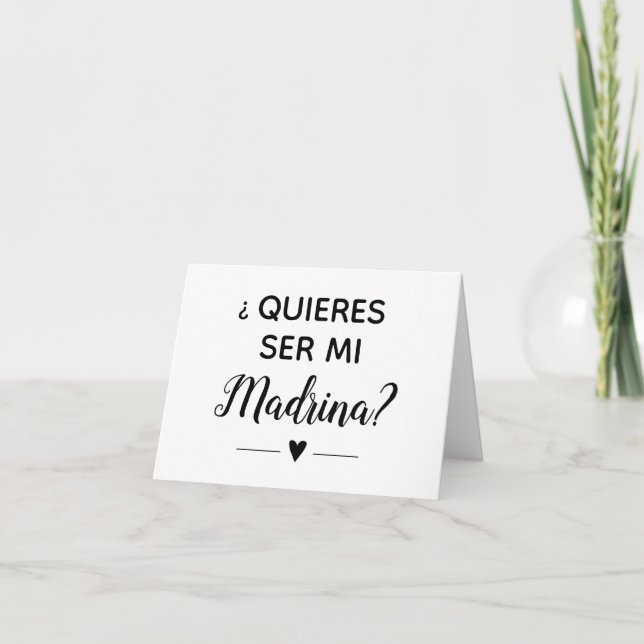 Invitación Quieres ser mi madrina Propuesta de Madrina (Anverso)