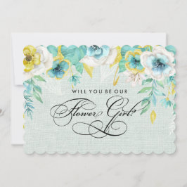 Invitación ¿Quieres ser nuestra niña de las flores? Floral Am