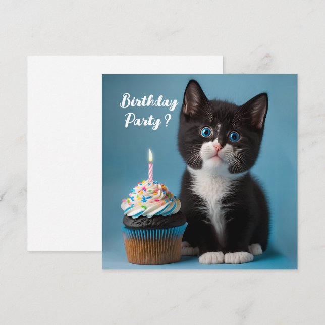 Invitación ¿Quieres Venir A Mi Fiesta De Cumpleaños? (Anverso / Reverso)