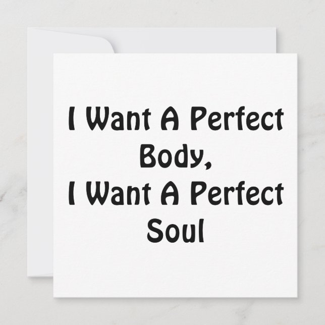 Invitación Quiero Un Cuerpo Perfecto, Quiero Un Alma Perfecto (Anverso)